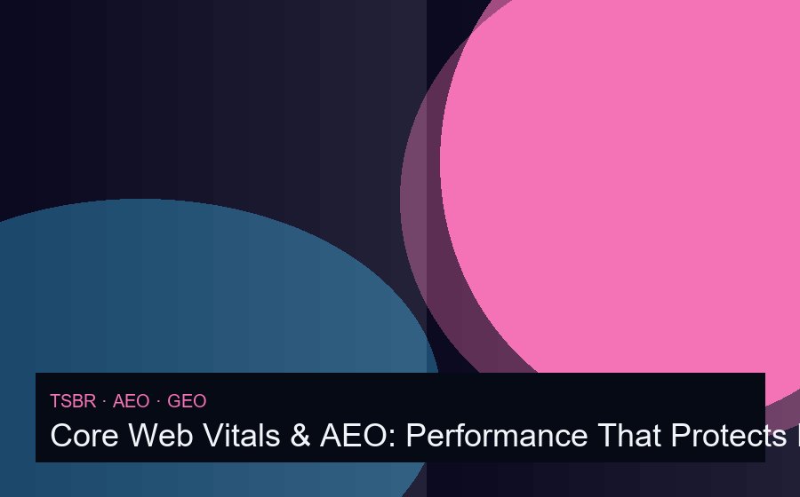 Core Web Vitals & AEO: Performance That Protects Rankings and Extractions — measurement and discovery visual