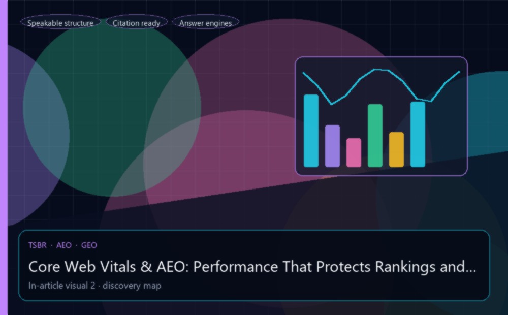 Core Web Vitals & AEO: Performance That Protects Rankings and Extractions — measurement and discovery visual