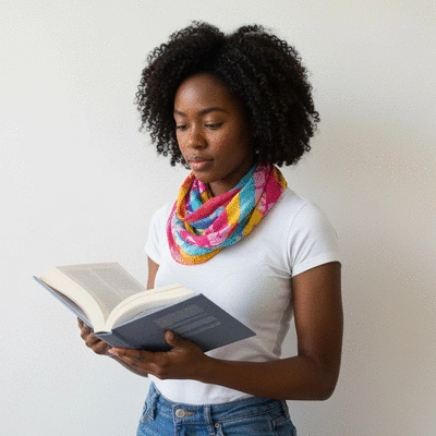 Person looking at multiple news sources on a tablet, trying to discern truth from misinformation, with a thoughtful expression.