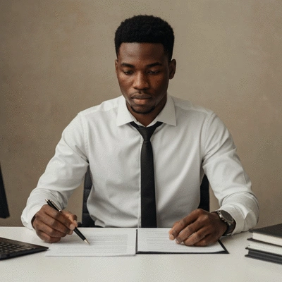 Person studying legal documents, representing understanding rights during ICE encounter
