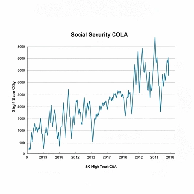 Chart illustrating Social Security COLA trends over years