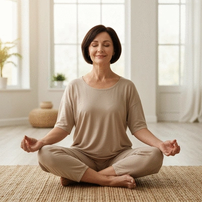 Person meditating in a calm, serene environment, demonstrating mindfulness for mental fitness