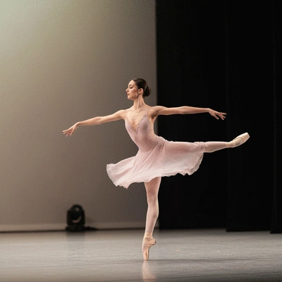 A ballet dancer on stage performing
