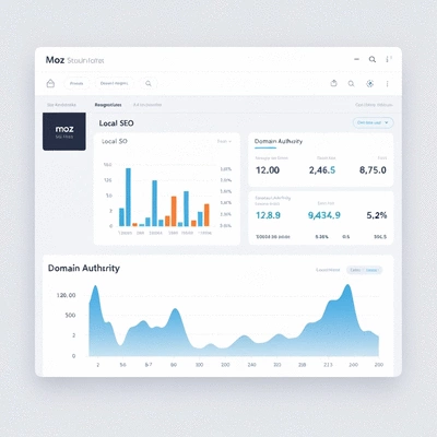 Moz dashboard showing local SEO and domain authority metrics