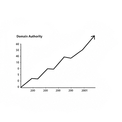 Graph showing increasing domain authority due to backlink strategy
