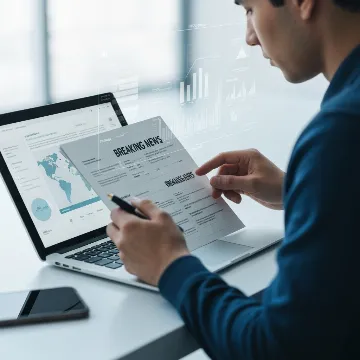 Person reading news on a digital device, symbolizing insights and knowledge